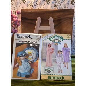 Butterick Huggable Polly Pal Doll Clothes and Cabbage Patch Kids Sewing Patterns